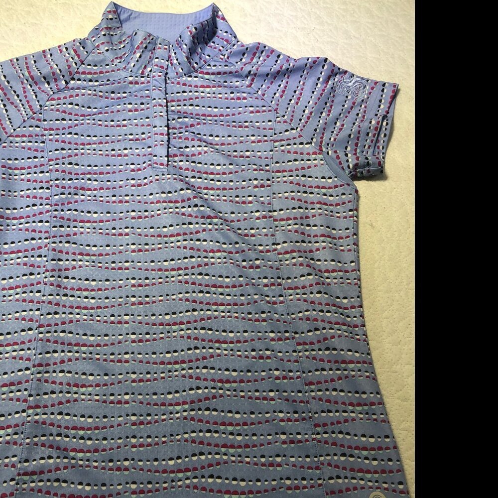 Bette & Court Womens Abstract Print 1/4 Snap Golf Tennis Top Shirt Size Xsmall - Picture 9 of 9